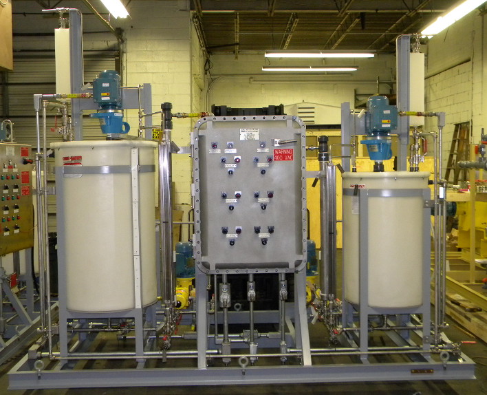 Two-Chemical Feed Skid with Explosion Proof LCP and Tanks